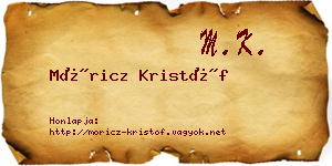 Móricz Kristóf névjegykártya
