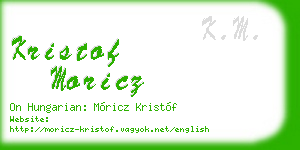 kristof moricz business card